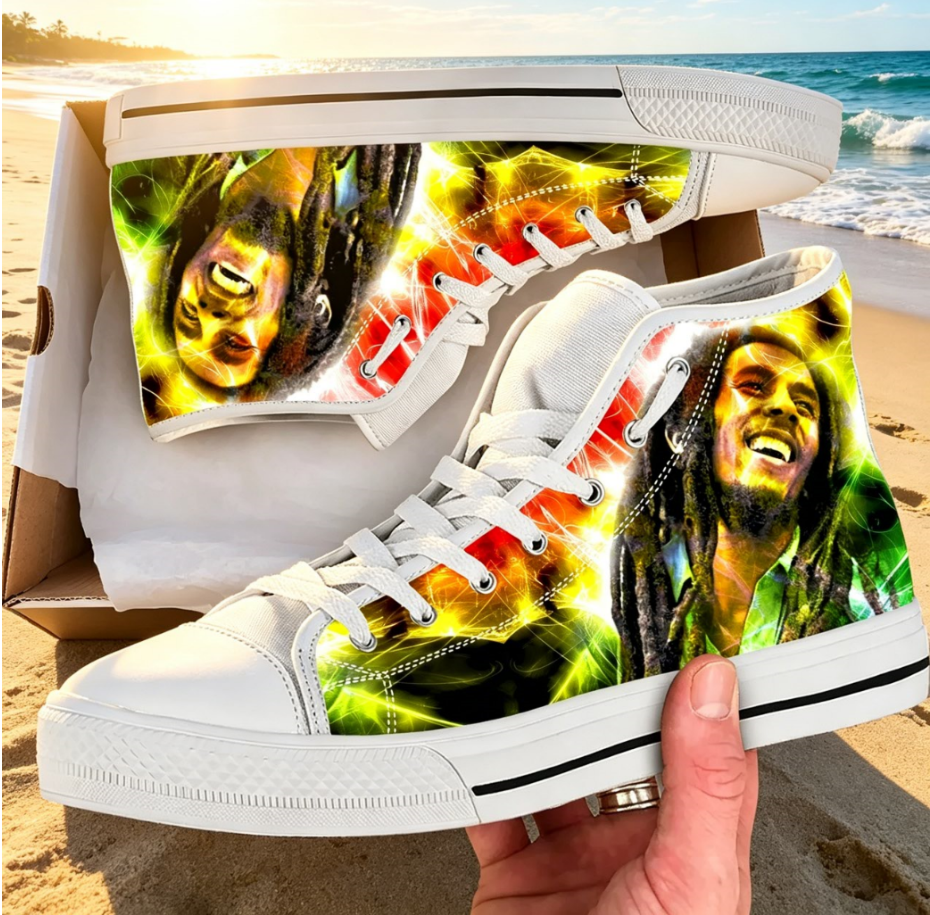 Women Shoes Quote - Bob Marley Quote Custom High Top