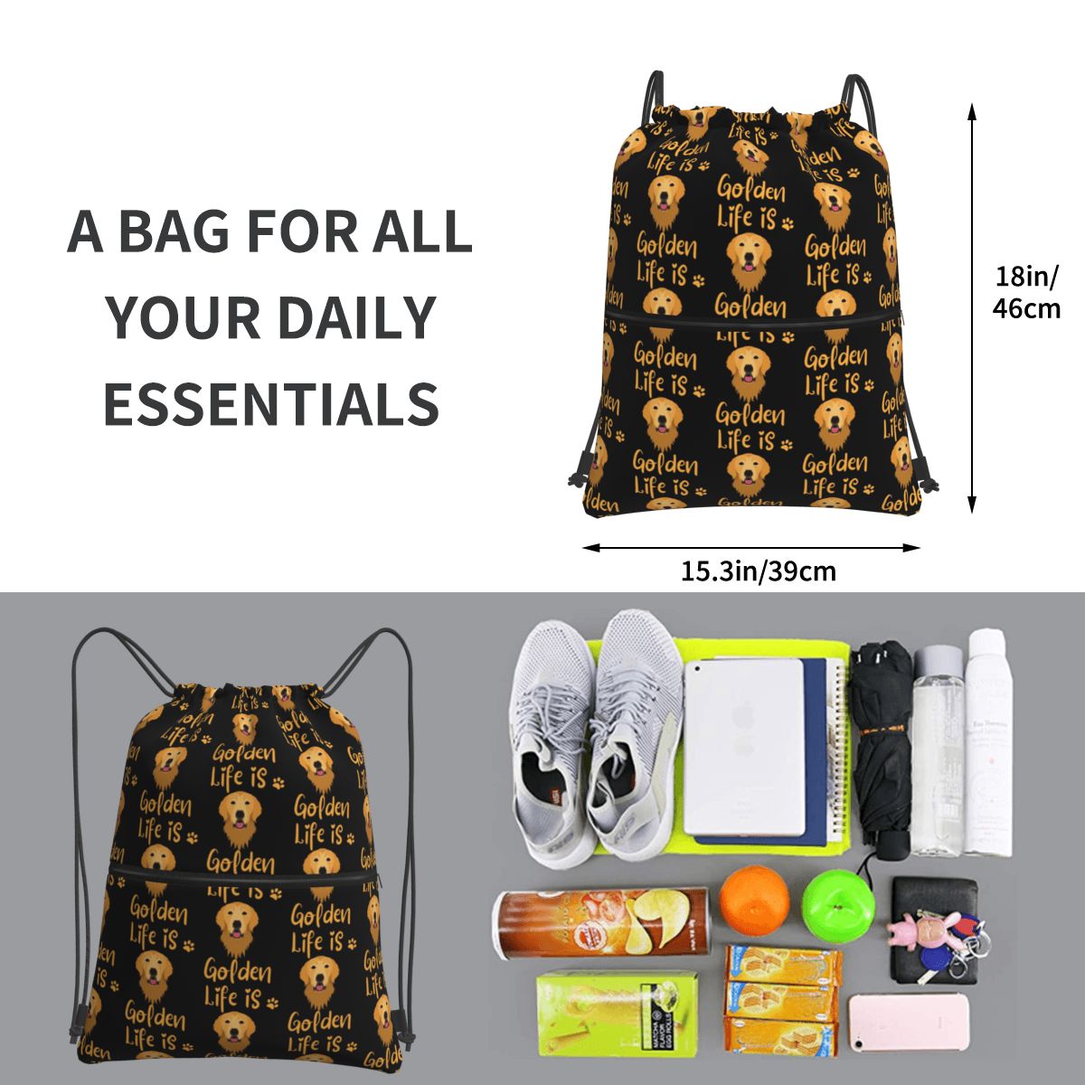 GOLDEN RETRIEVER Quote Backpac - Women Shoes Quote 评论和价格