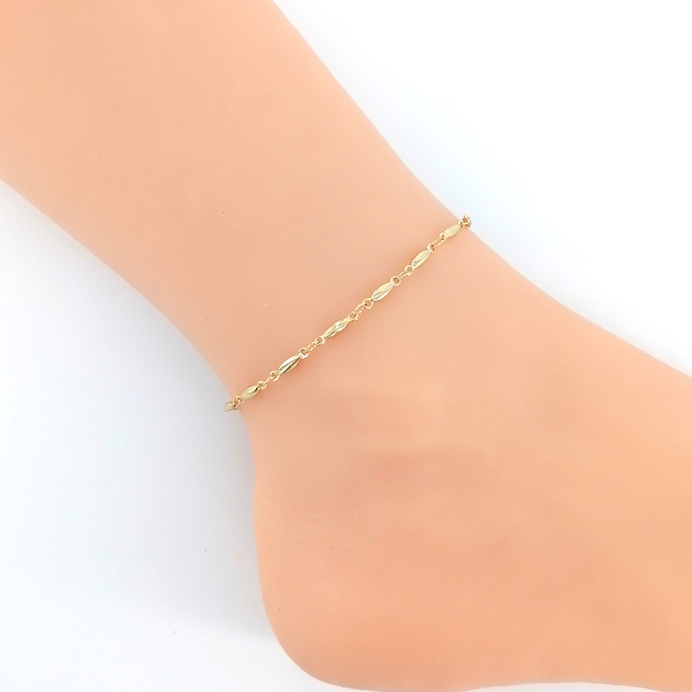 18K Gold Stainless Steel Ankle - Gold Chain Sandal 评论和价格