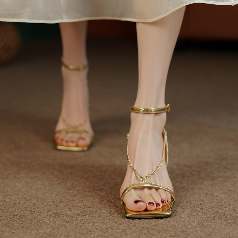 Gold Women's Fashion Sandals,  - Gold Chain Sandal 评论和价格