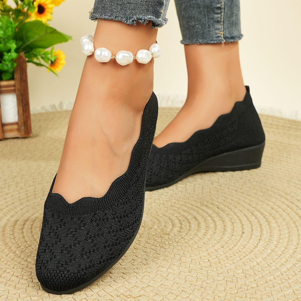 Women's Breathable Knit Flats  - Shoes For Women Flats 评论和价格