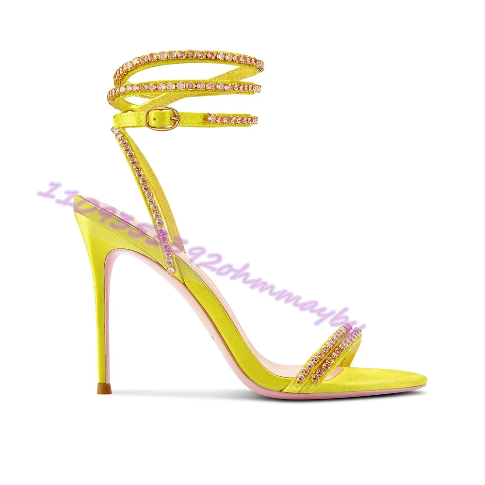 Rhinestone Yellow High Heels S - Kids Shoes Women 评论和价格