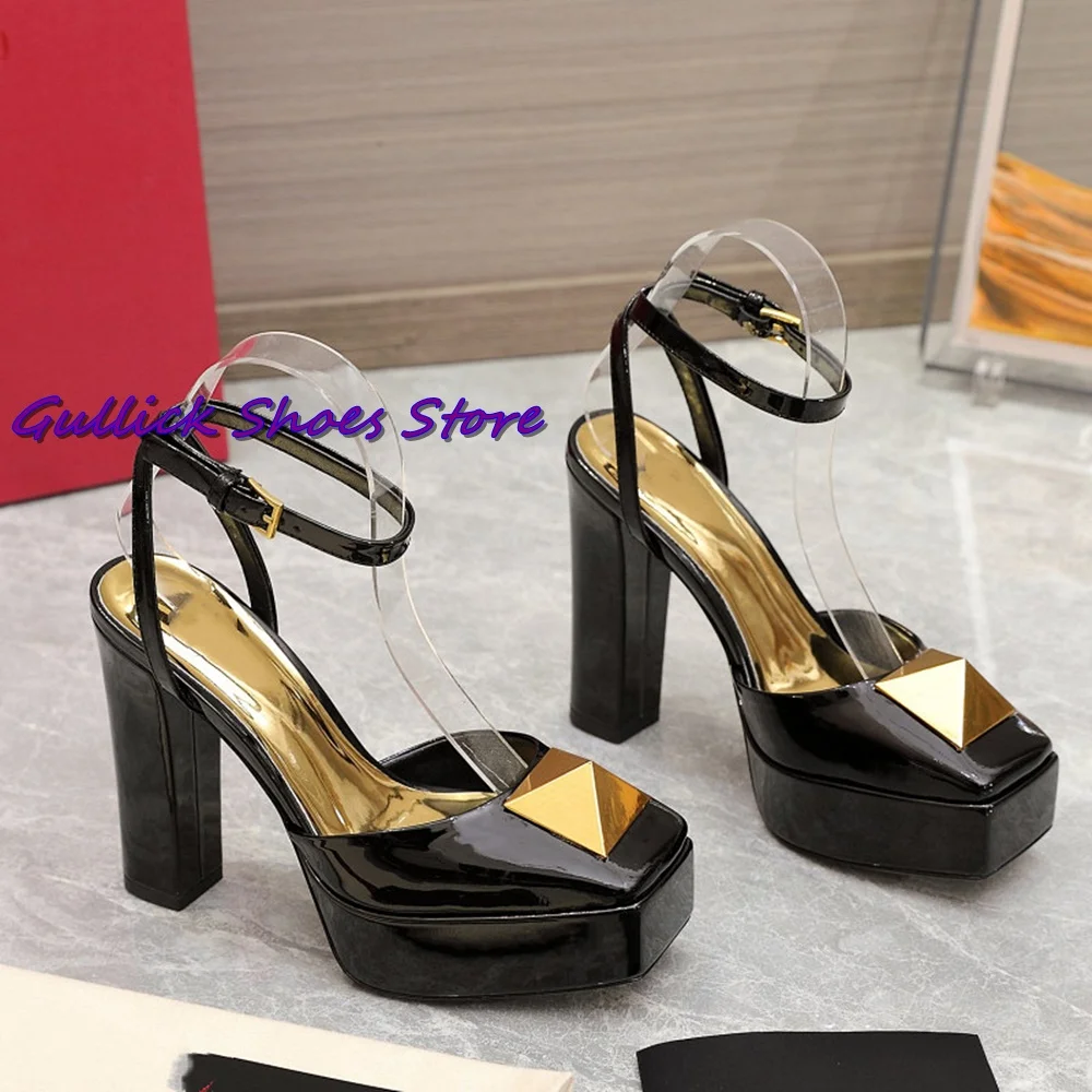 New Rivet Platform Sandals Squ - Kids Shoes Women 评论和价格