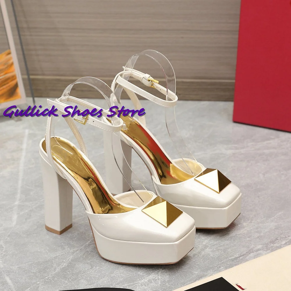 New Rivet Platform Sandals Squ - Kids Shoes Women 评论和价格