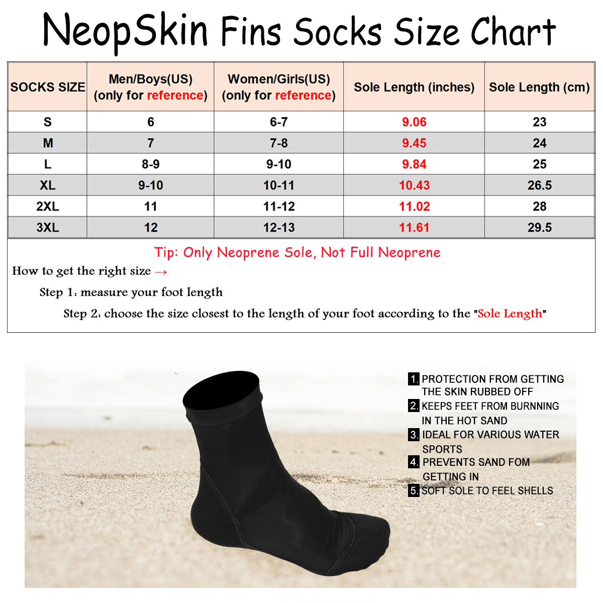 Neoprene Fin Socks for Sand Be - Women'S Shoes For Neuropathy 评论和价格