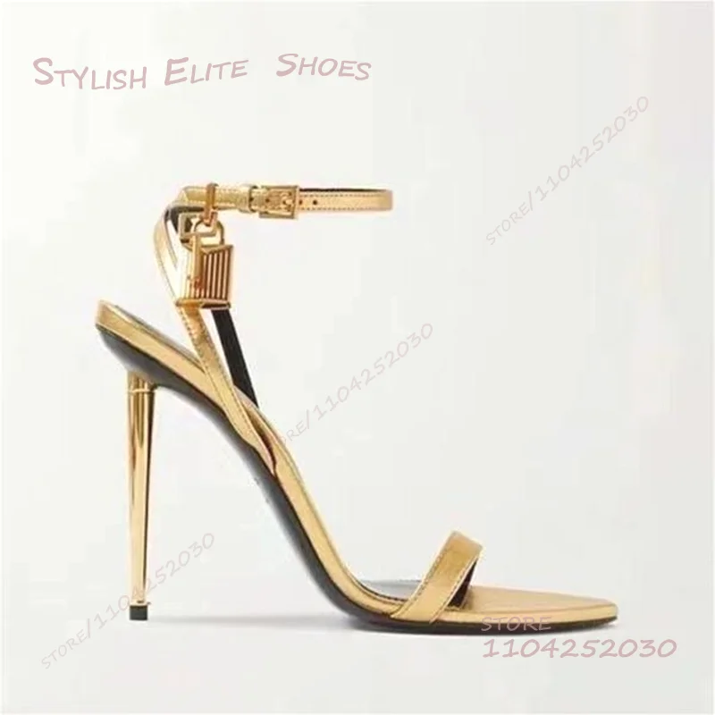 Gold Metal Stiletto Sandals Wo - Gold Chain Sandal 评论和价格
