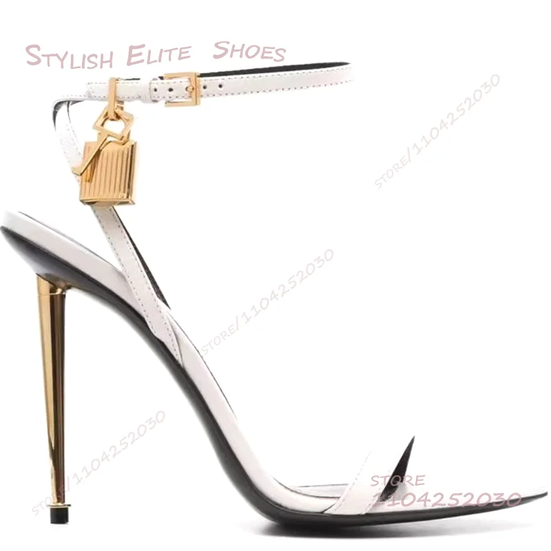 Gold Metal Stiletto Sandals Wo - Gold Chain Sandal 评论和价格