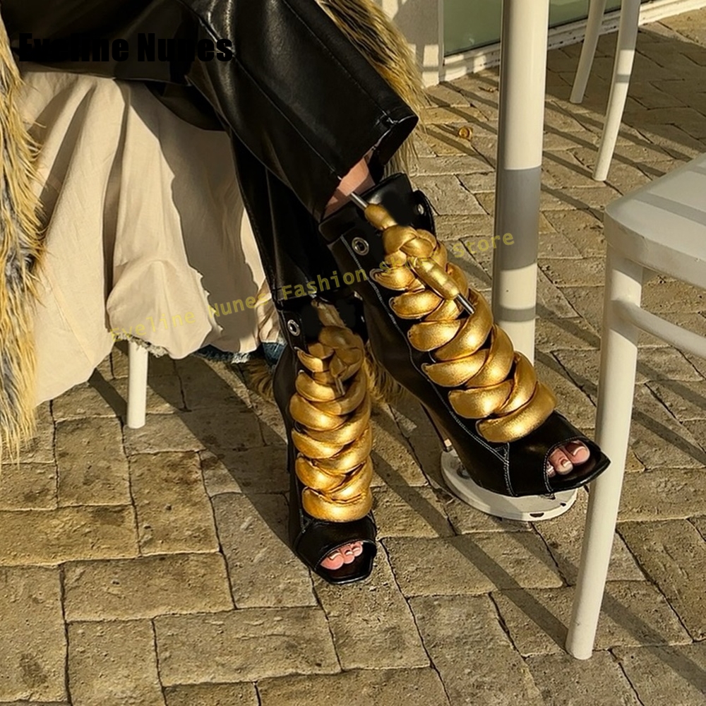 Women's Black Gold Chain Decor - Gold Chain Sandal 评论和价格