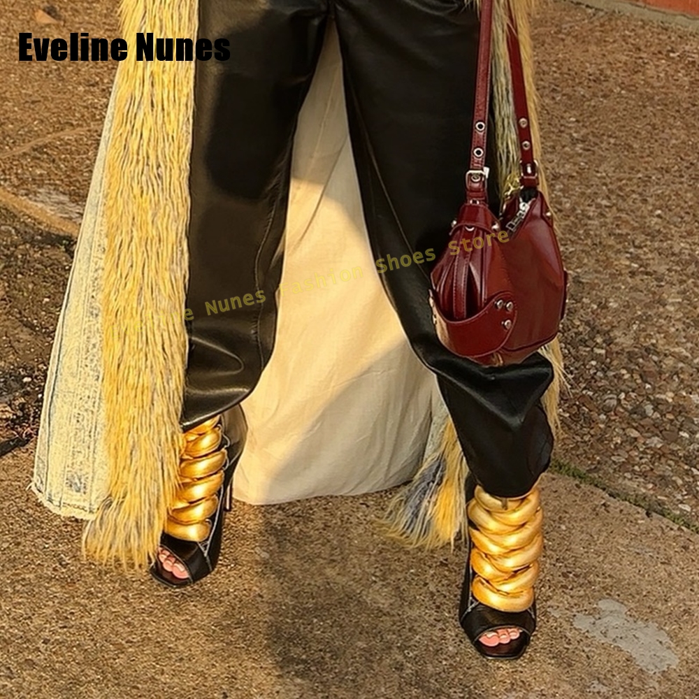 Women's Black Gold Chain Decor - Gold Chain Sandal 评论和价格