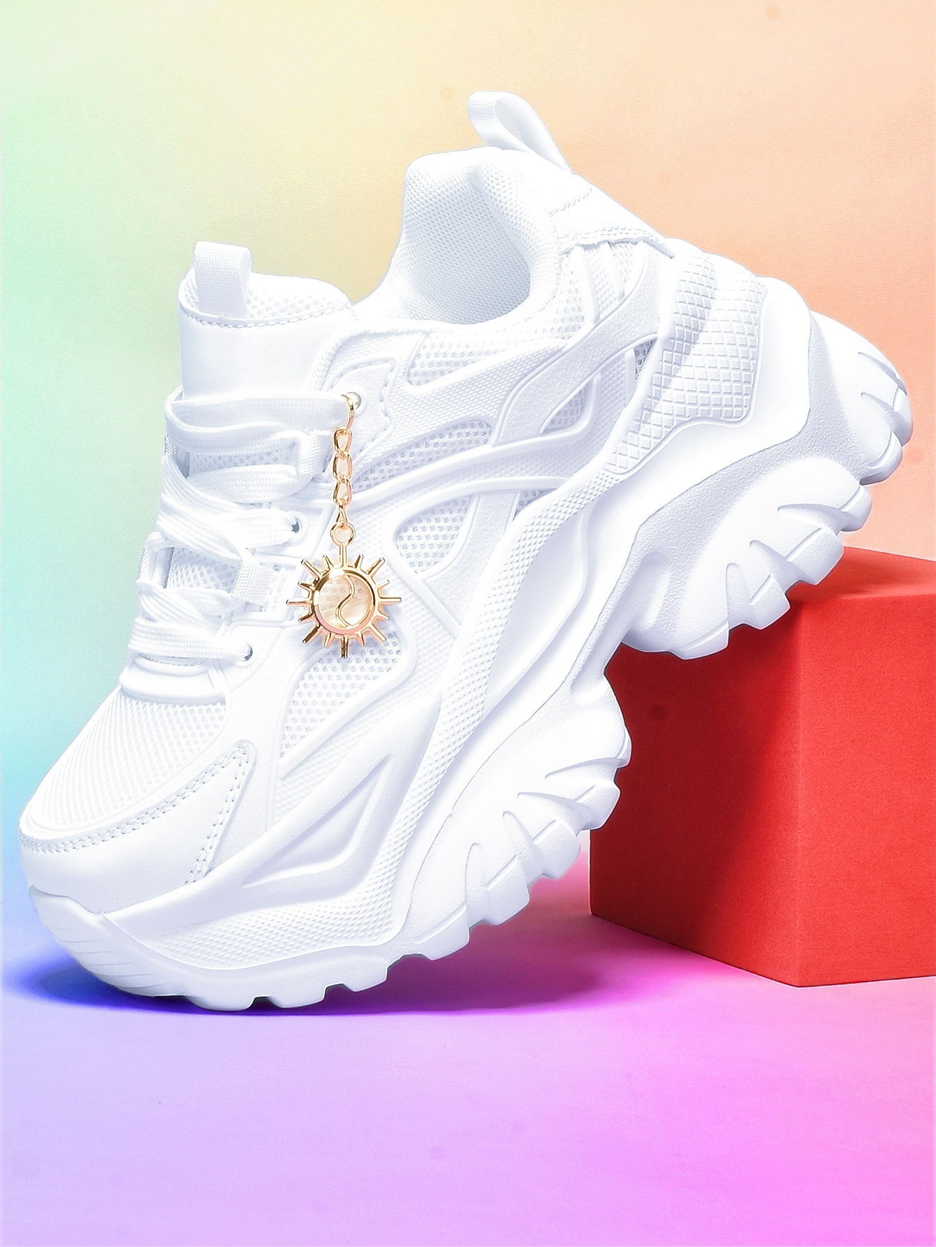 Women's Lightweight 7cm Beige  - Gold Chain Sandal 评论和价格