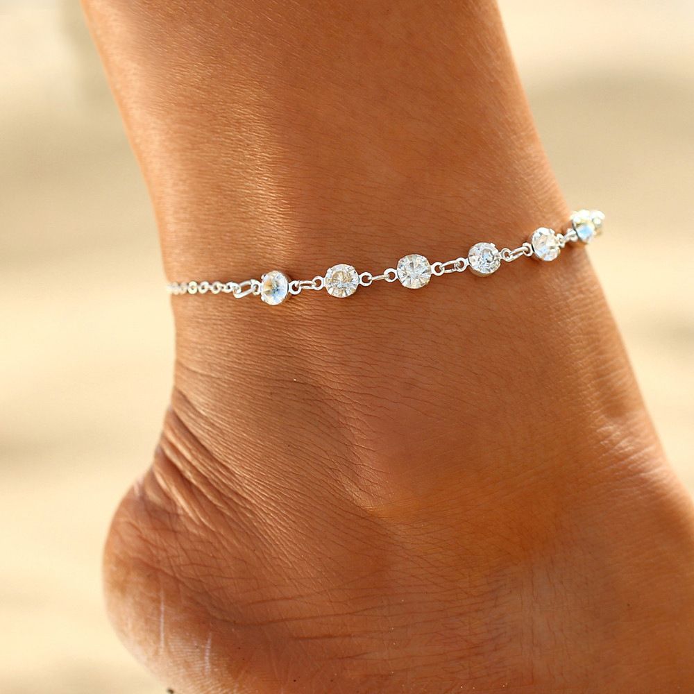 Foot Ankle Gold Silver Birthda - Gold Chain Sandal 评论和价格