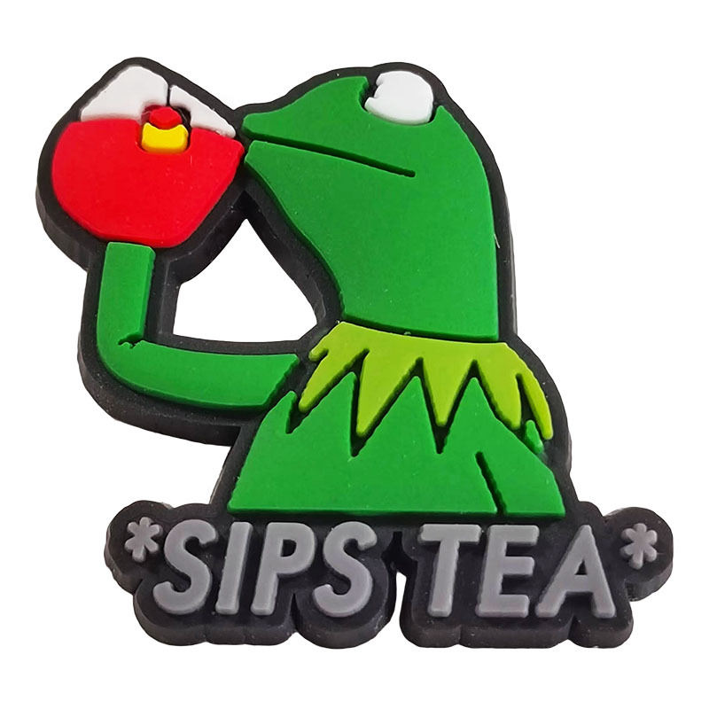 New 1Pcs PVC Sad Green Frogs S - Croc Style Clog 评论和价格