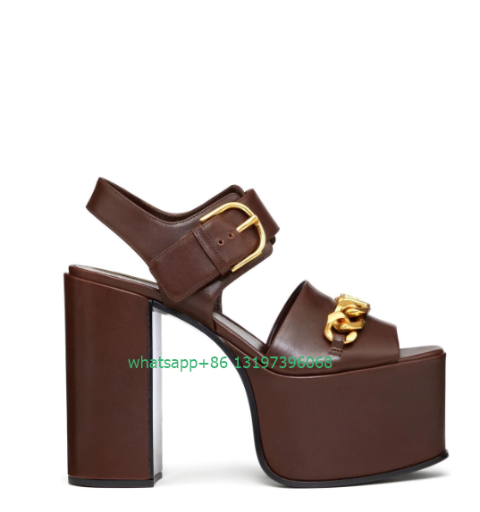 Lady gold chain buckle design  - Gold Chain Sandal 评论和价格