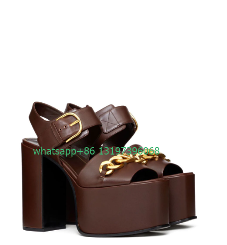 Lady gold chain buckle design  - Gold Chain Sandal 评论和价格
