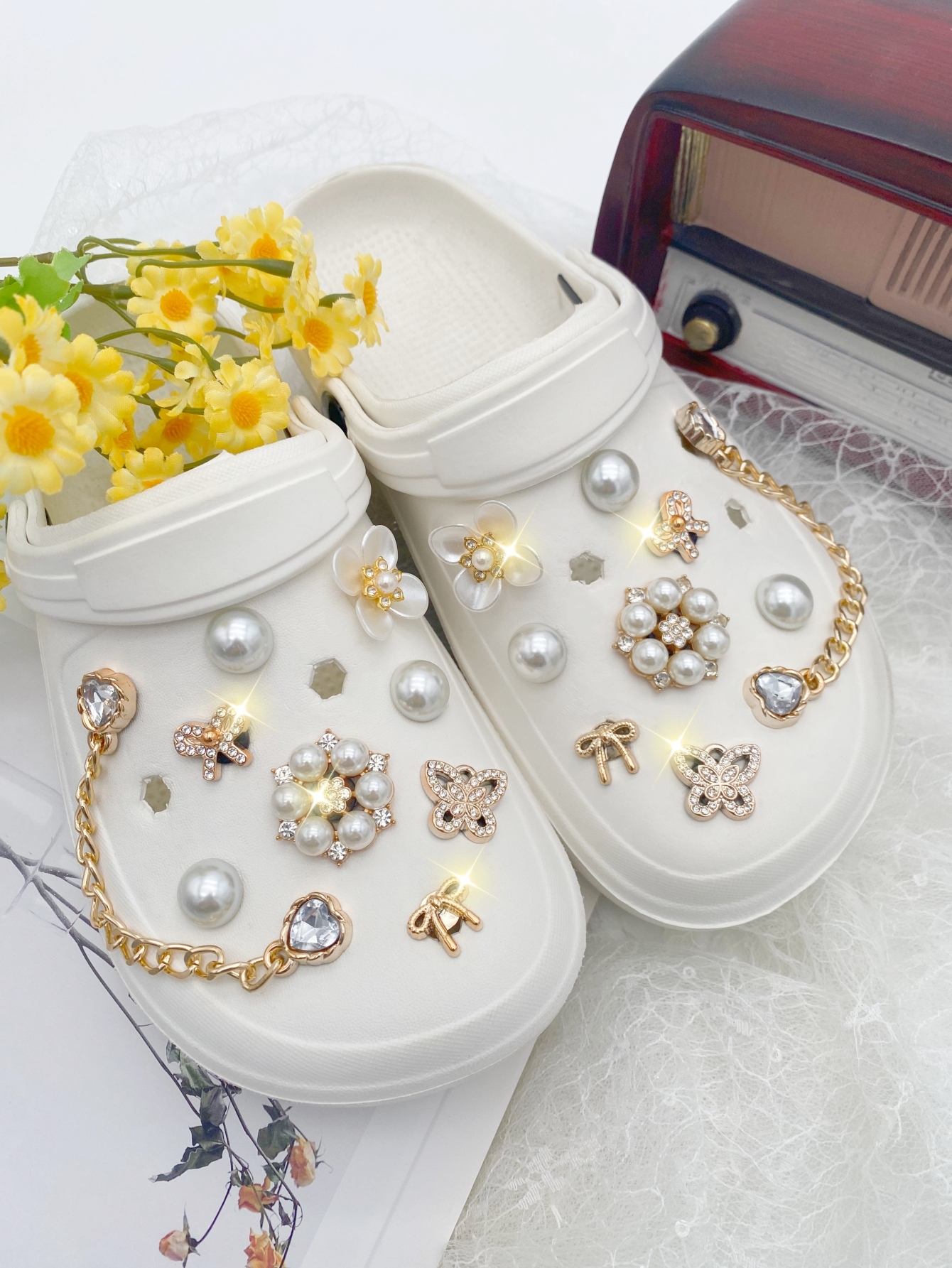 18pcs Fashion Versatile Gold P - Gold Chain Sandal 评论和价格