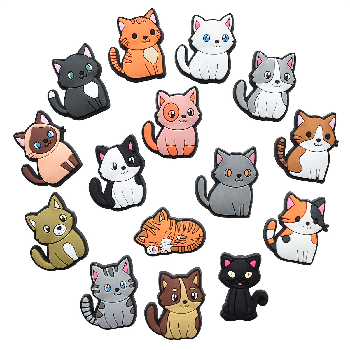 1Pcs PVC Cute Cats Shoes Charm - Croc Style Clog 评论和价格