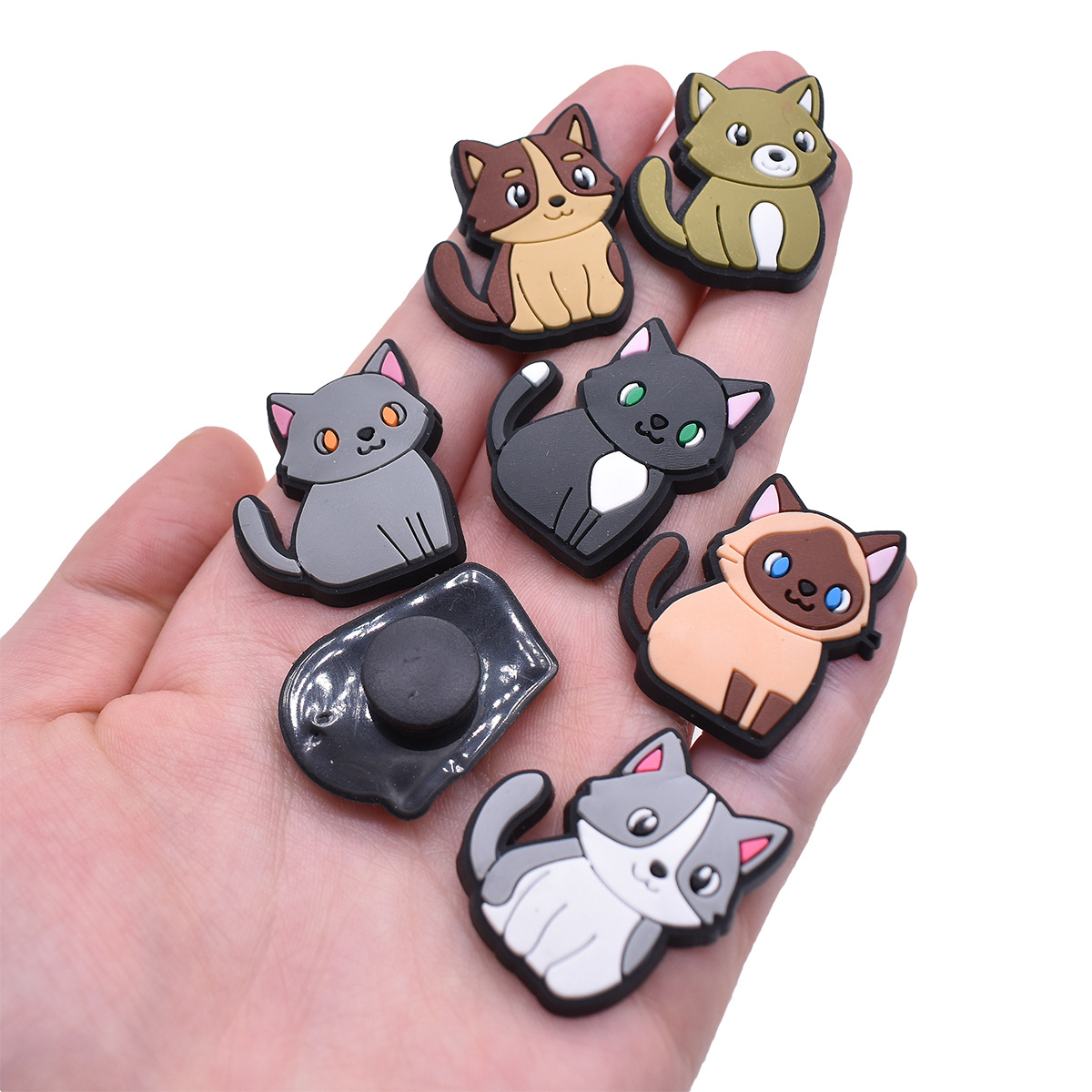1Pcs PVC Cute Cats Shoes Charm - Croc Style Clog 评论和价格
