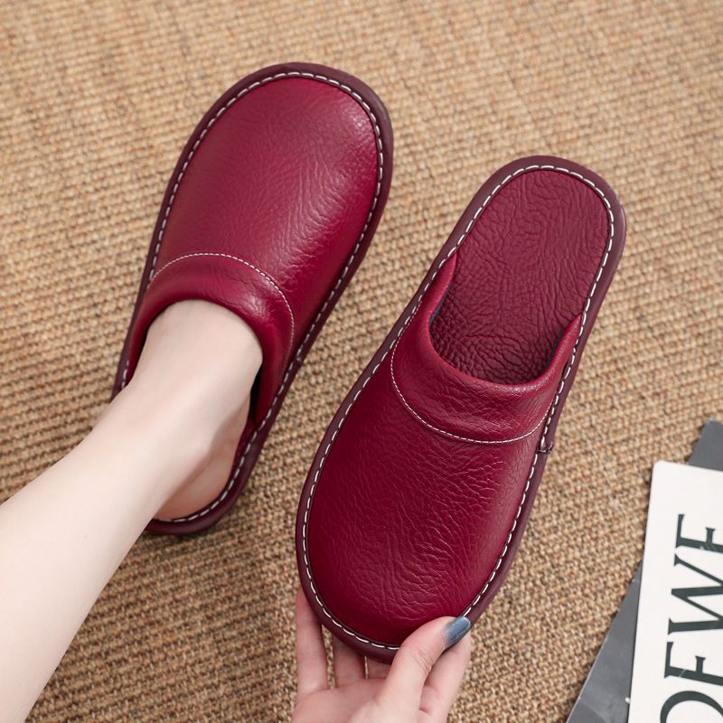 Home Leather Slippers Men and  - Women'S Shoes Water Resistant 评论和价格