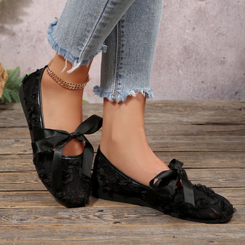 Fashion New Pink Lace Flower F - Shoes For Women Flats 评论和价格
