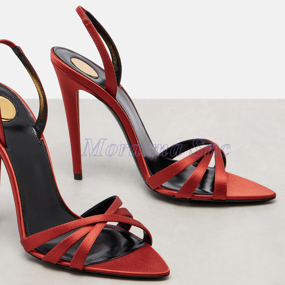 Satin Pointed Toe Cross Strap  - Kids Shoes Women 评论和价格