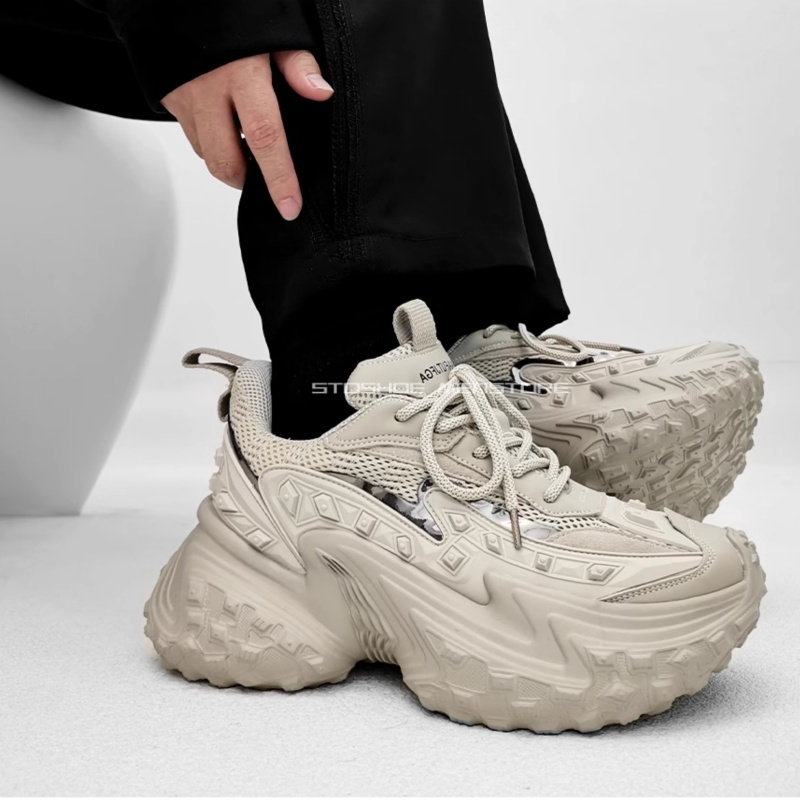 White Beige Dad Shoes Sneakers - Women'S Shoes Paris 评论和价格