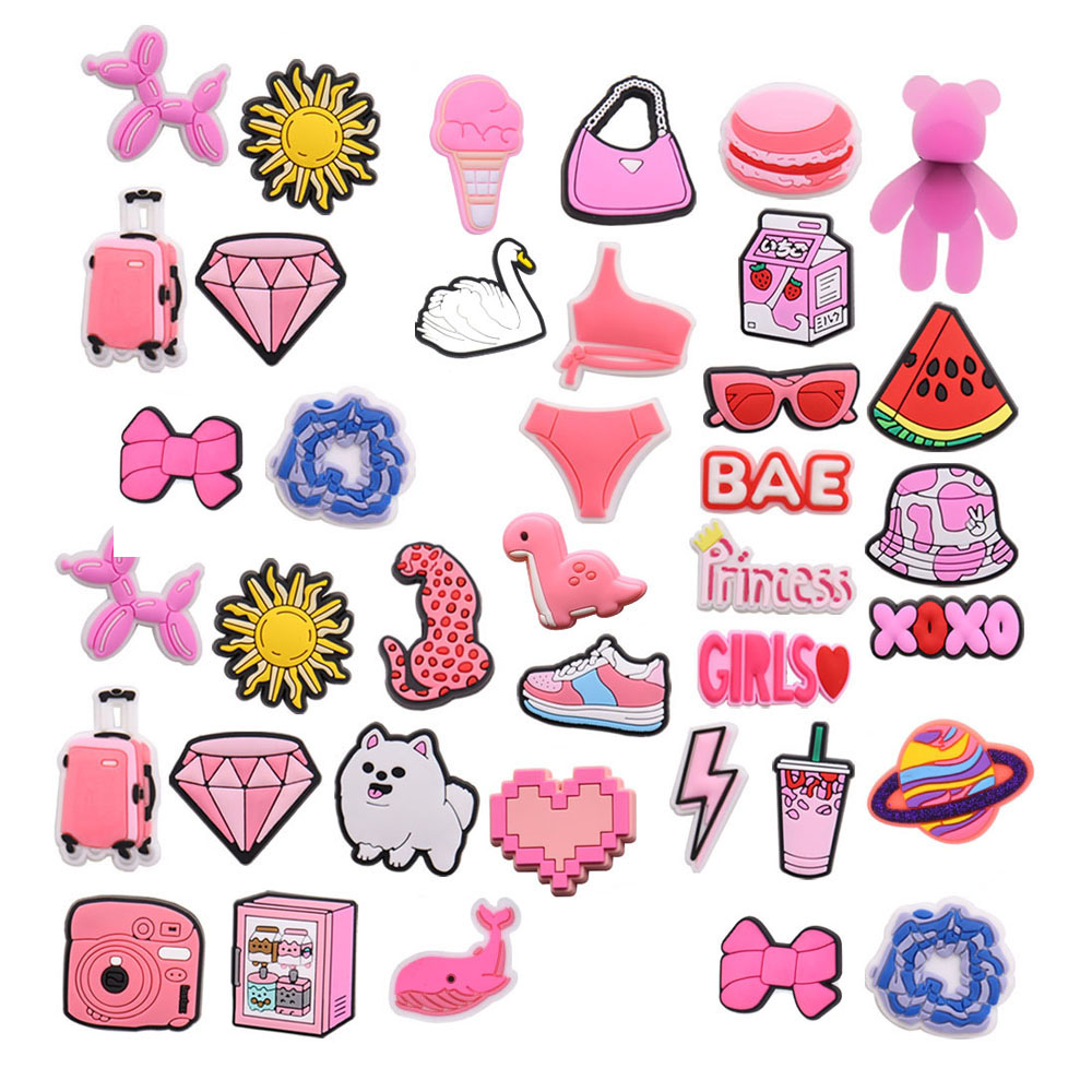 Pink Hat Bag Shoe Charms for C - Croc Style Clog 评论和价格